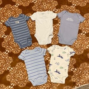 Carter's Blue and White Bodysuit Set